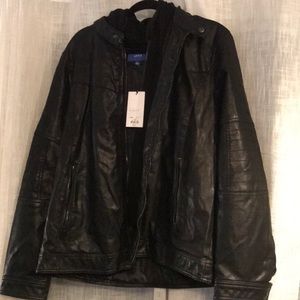 APT.9 Leather Jacket with detachable hood